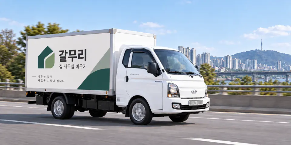 갈무리 작업 차량 — 유품정리 과정을 그린 그림(송산면)